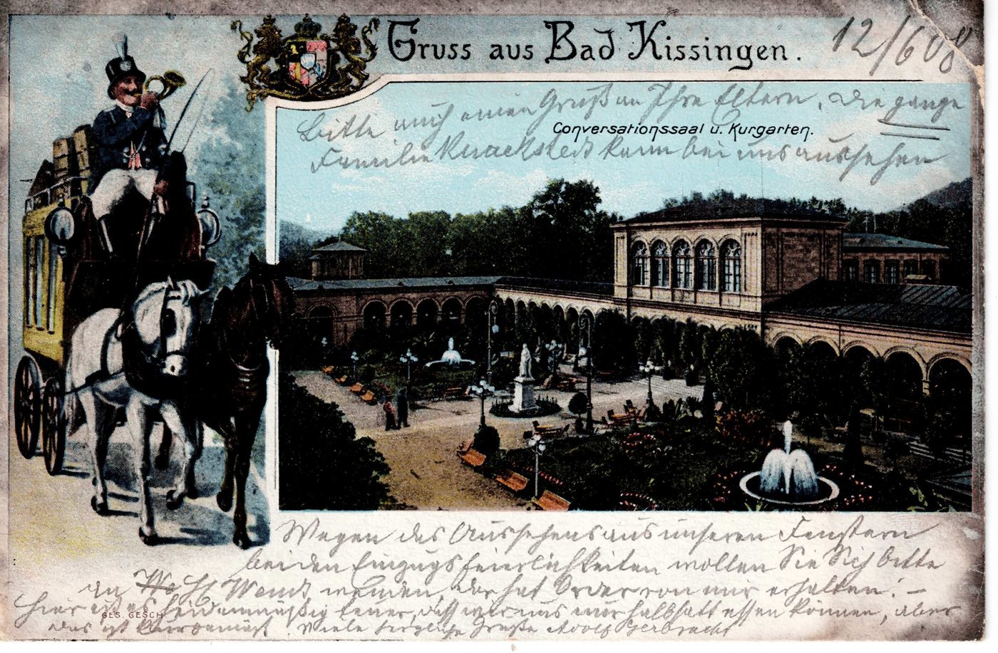 Gruss aus Bad Kissingen - Conversationssaal u. Kurgarten