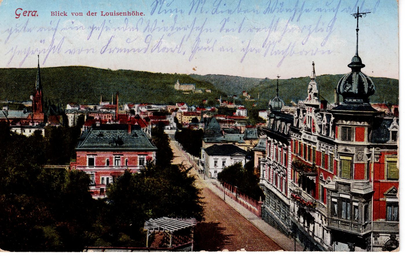 Gera. Blick von der Louisenhöhe.
