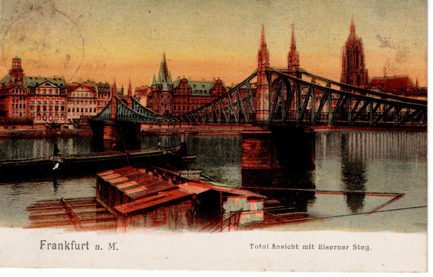 Frankfurt a. M. – Total Ansicht mit Eiserner Steg.