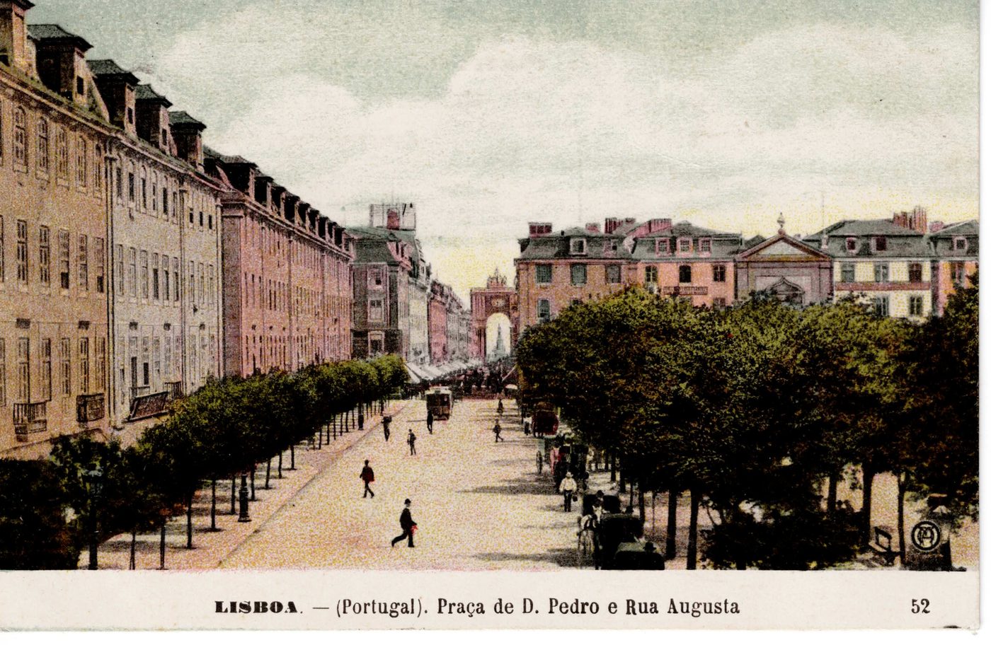 LISBOA. – (Portugal). Praça de D. Pedro e Rua Augusta