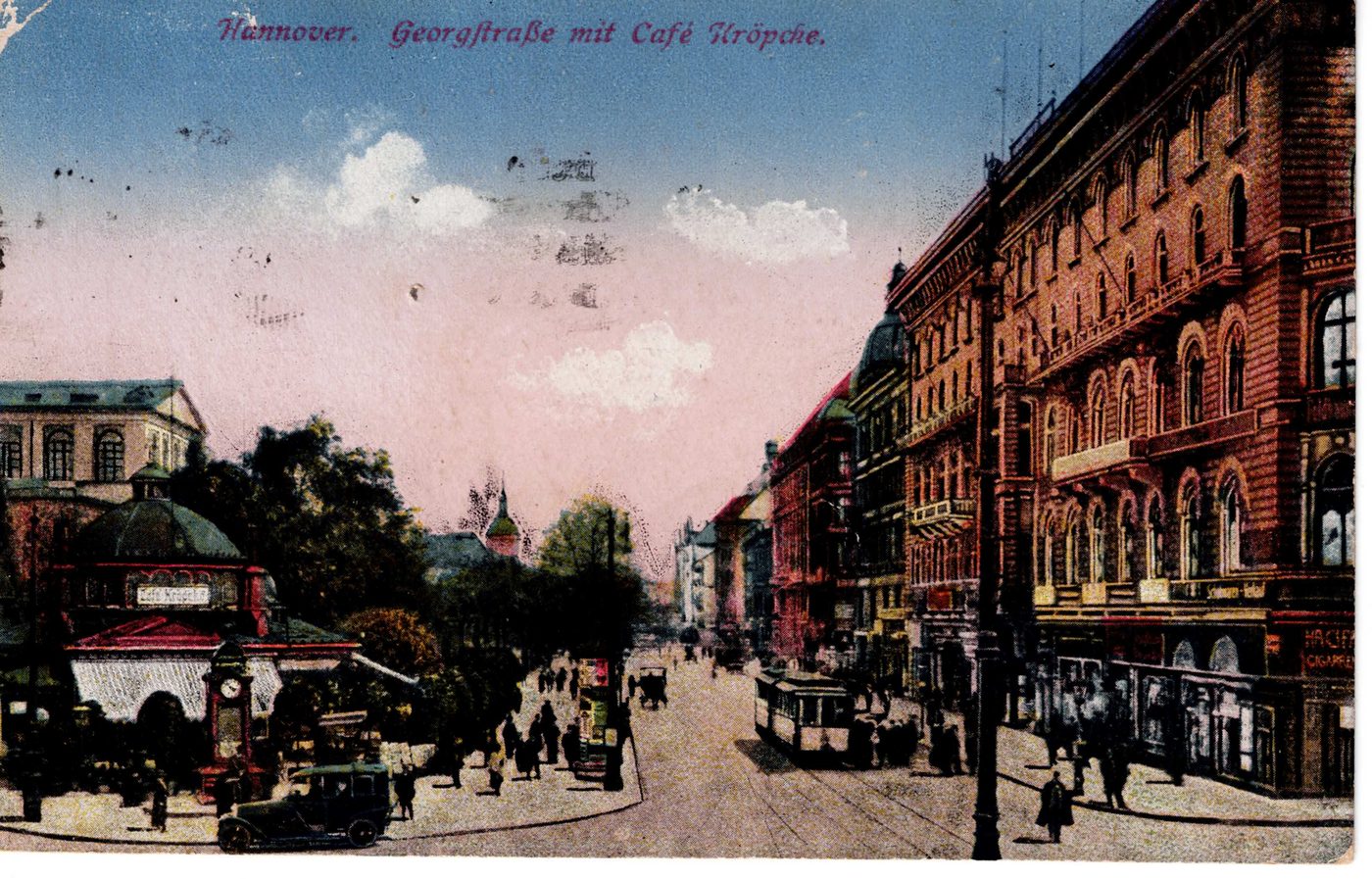 Hannover. Georgstraße mit Café Kröpcke.