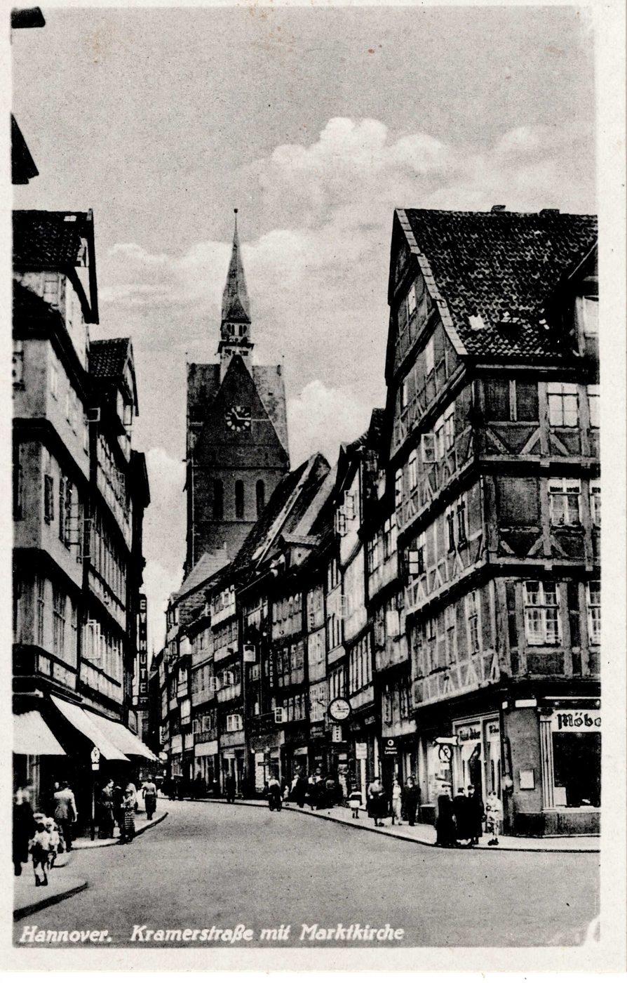 Hannover. Kramerstraße mit Marktkirche