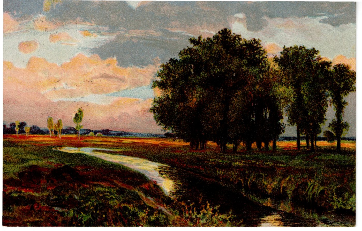 Heidelandschaft mit Flusslauf (Gemäldekarte)