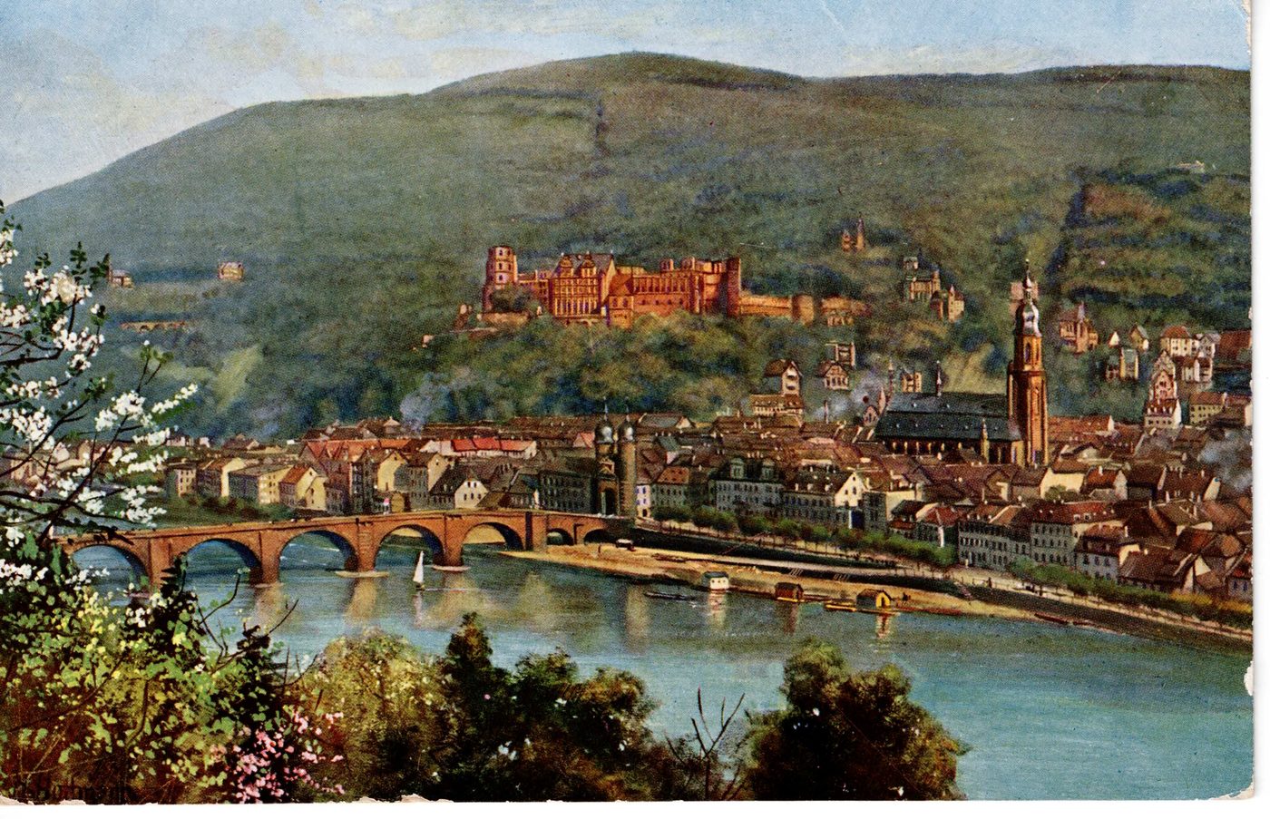 Heidelberg vom Philosophenweg gesehen.