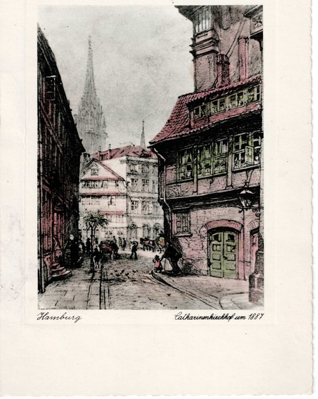 Hamburg — Catharinenkirchhof um 1887