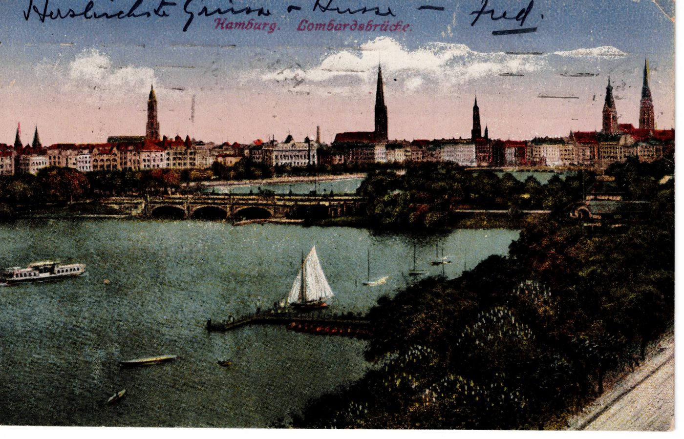 Hamburg. Lombardsbrücke.