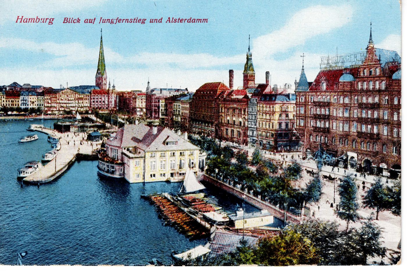 Hamburg – Blick auf Jungfernstieg und Alsterdamm