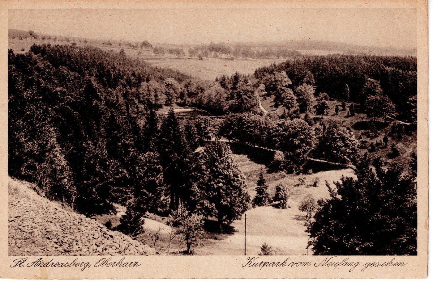 St. Andreasberg, Oberharz - Kurpark vom Sonnenberg gesehen