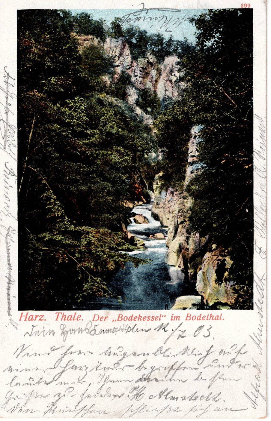 Harz, Thale. Der 'Bodekessel' im Bodethal.