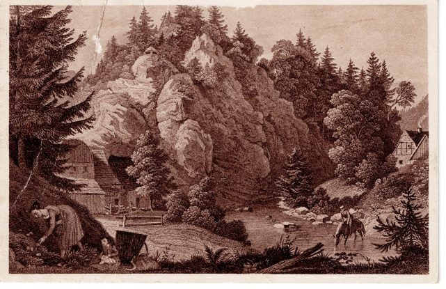 Die Marmormühle im Bodethale — nach L. Richter 1838 (Der Harz in Bildern, Serie I, No. 10)