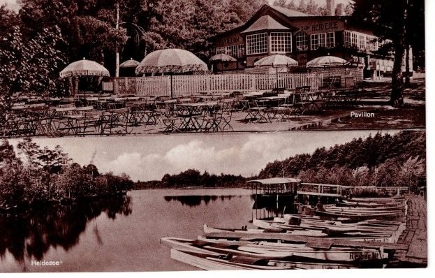 Waldrestaurant Heidesee, Gifhorn (Zweibildkarte: Pavillon / Heidesee)