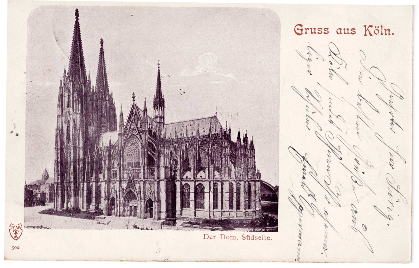 Gruss aus Köln. Der Dom, Südseite.