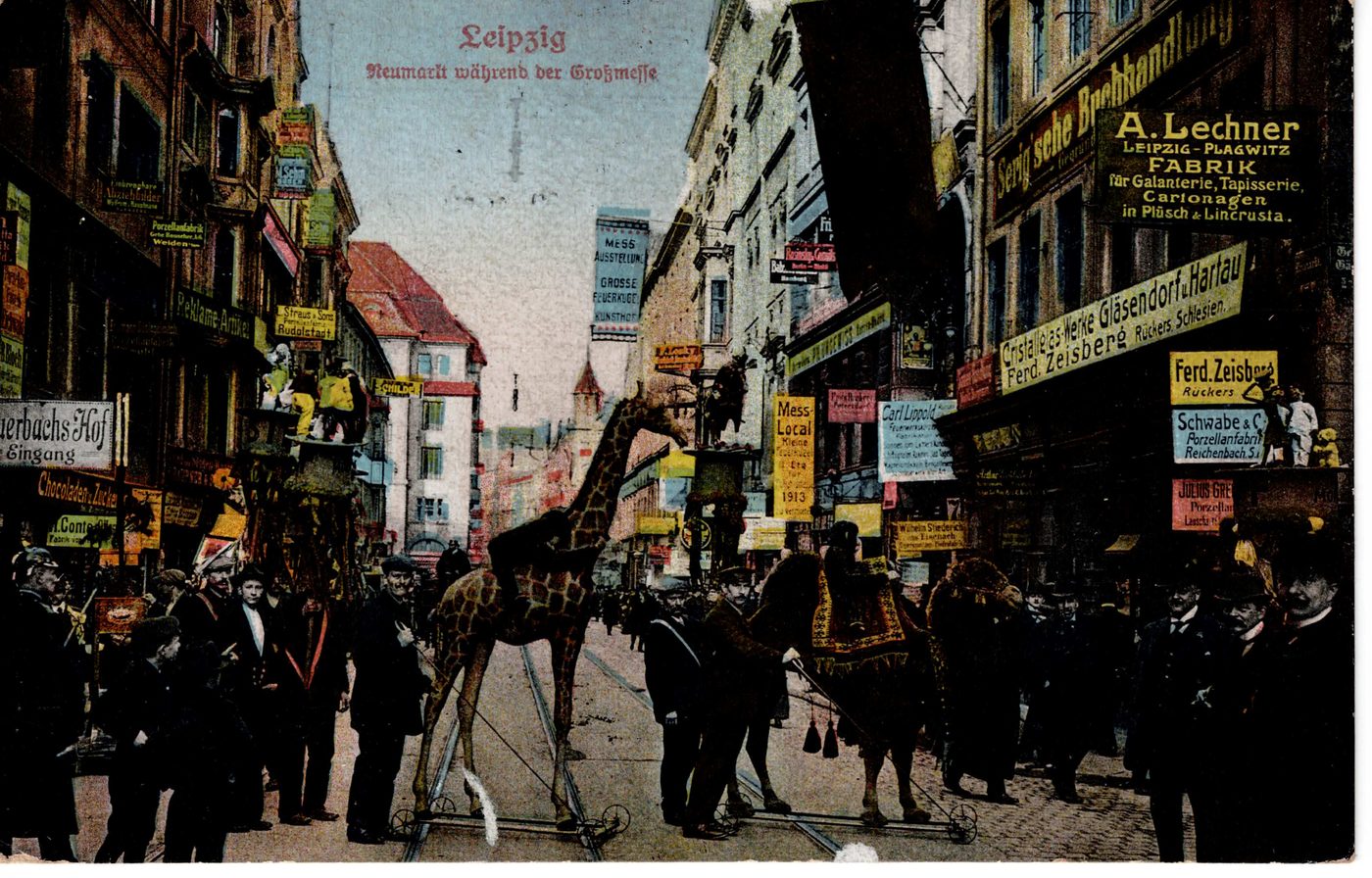 Leipzig. Naschmarkt(?)/Neumarkt während der Großmesse