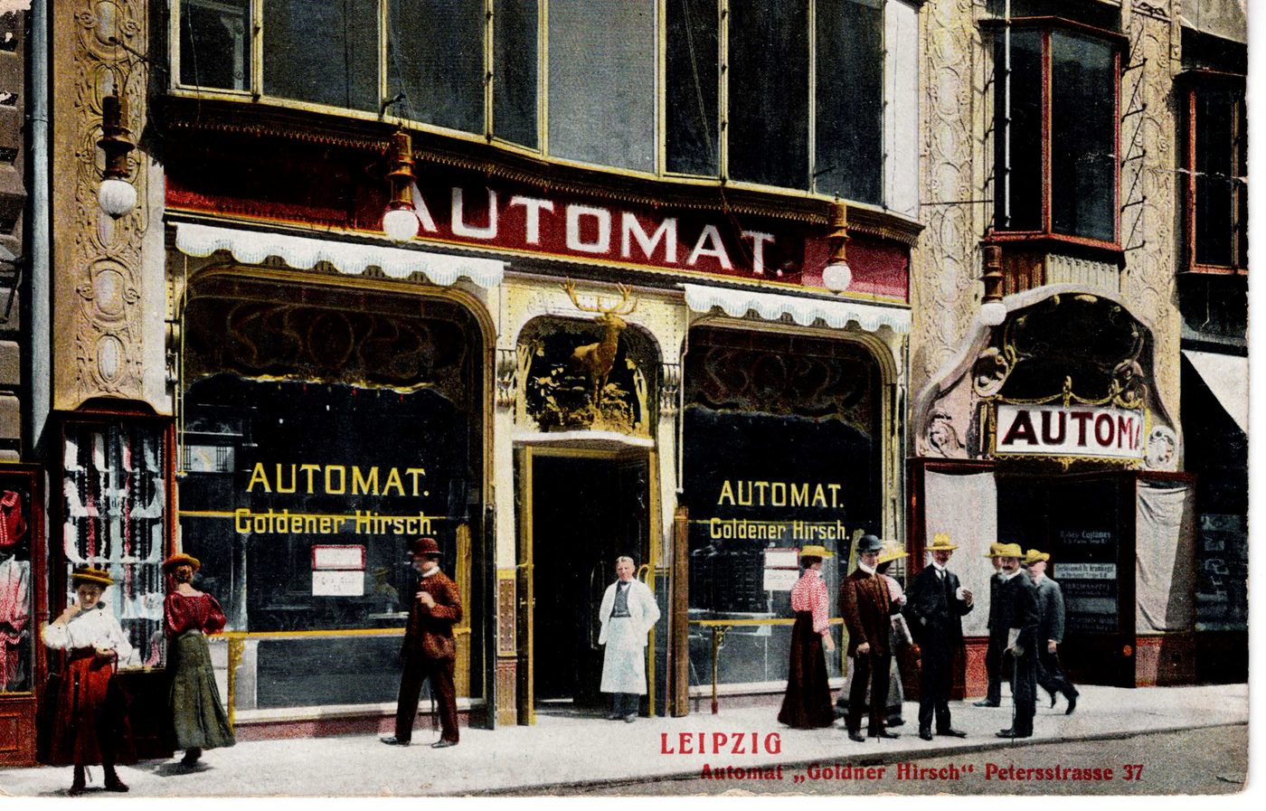 Leipzig — Automat 'Goldener Hirsch', Petersstrasse