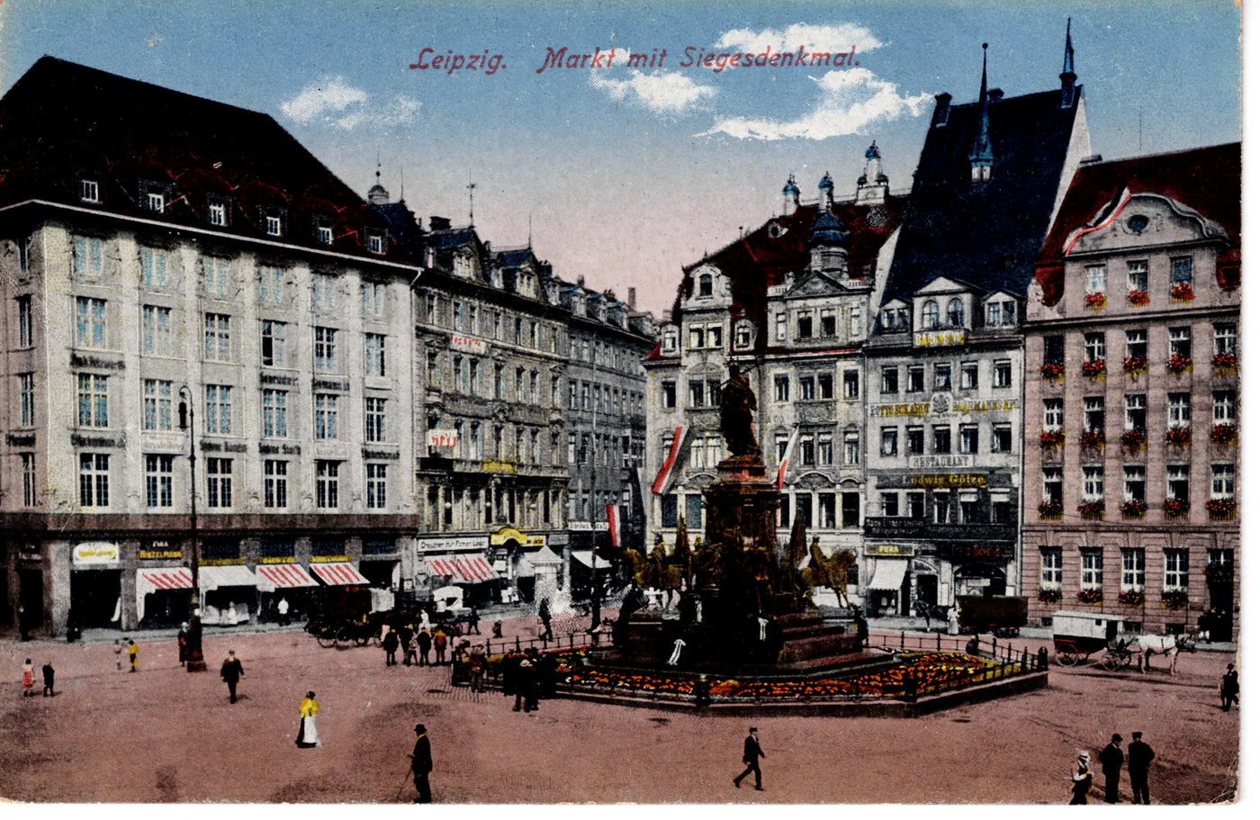 Leipzig. Markt mit Siegesdenkmal