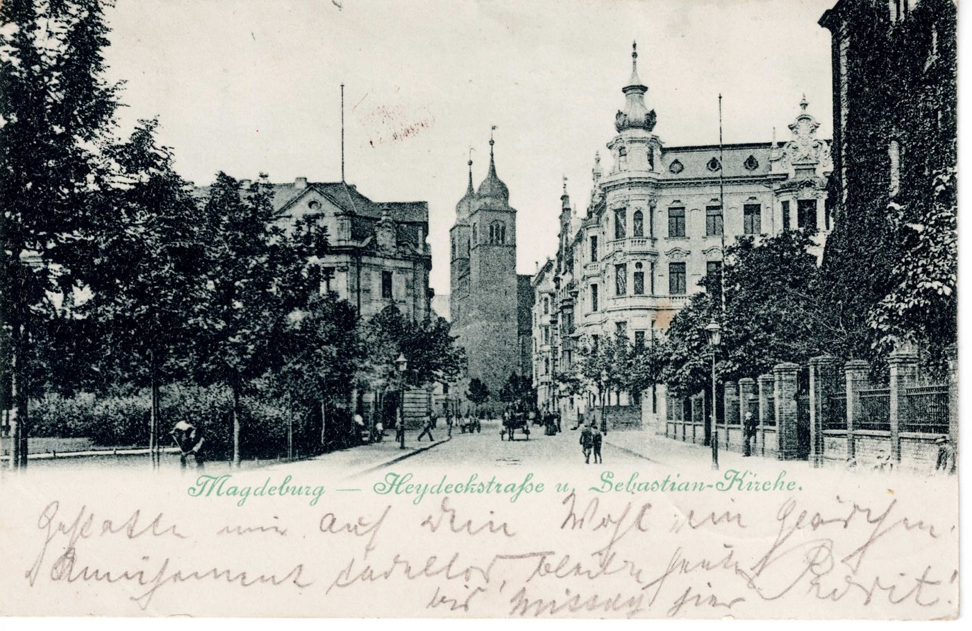 Magdeburg — Heydeckstrasse u. Sebastian-Kirche.