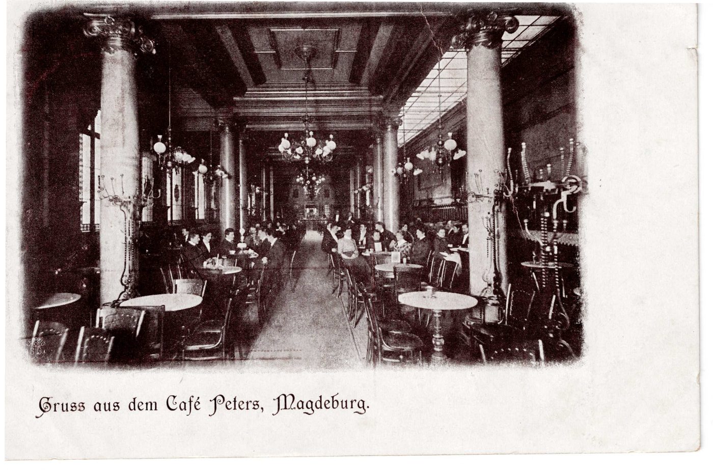 Gruss aus dem Cafe Peters, Magdeburg.