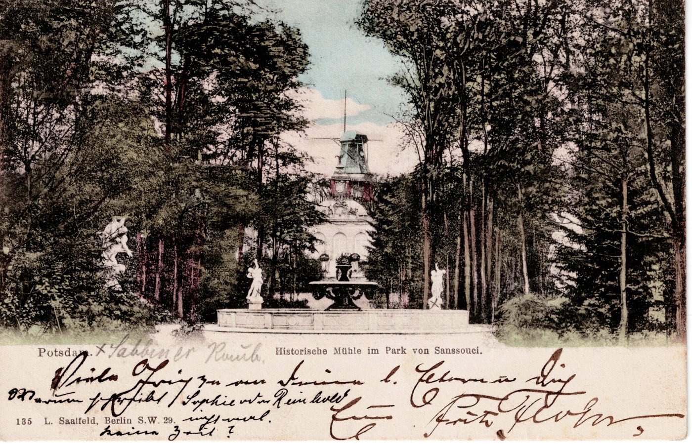 Potsdam. Historische Muehle im Park von Sanssouci.