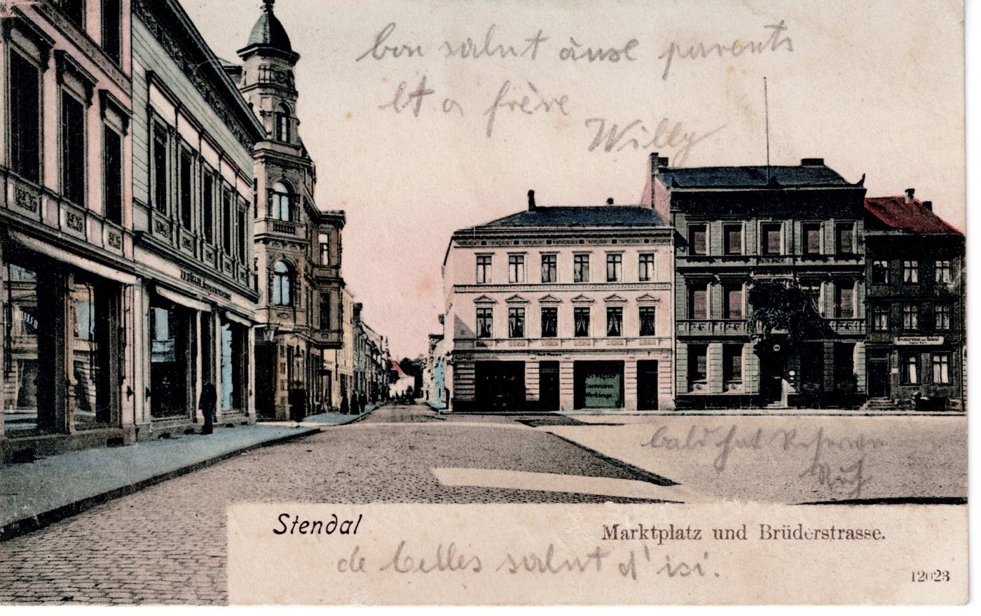 Stendal – Marktplatz und Brüderstrasse.